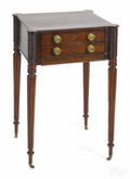 New England Sheraton mahogany twodrawer sewing stand ca 1820
