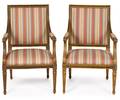 Pair of French upholstered armchairs
