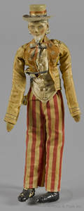 Composition Uncle Sam doll wearing its original patriotic costume