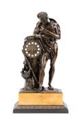 French Bronze Figural Clock Man with Child