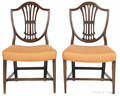Pair of Hepplewhite style mahogany dining chairs