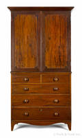 George III mahogany linen press