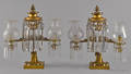 Pair of gilt bronze argand lamps mid 19th c