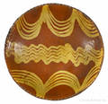 Pennsylvania redware shallow bowl 19th c