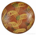 Pennsylvania redware shallow bowl early 19th c