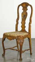 Dutch marquetry inlaid dining chair