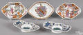 Two Chinese export porcelain Mandarin palette condiment dishes 19th c