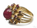Ruby and diamond 14K yellow gold dinner ring
