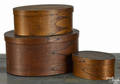 Three New England Shaker style bentwood boxes 19th c