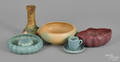 Nine pieces of art pottery