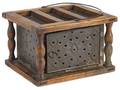 Pine and punched tin foot warmer