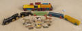 Painted wood train set pull toy