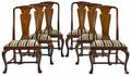 Set of six George II style mahogany dining chairs early 20th c