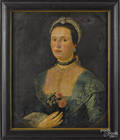 Oil on canvas portrait of a woman late 18th c