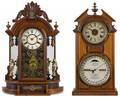 New Haven occidental walnut mantel clock with mirrored sides