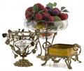 Brass and glass centerpiece bowl