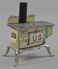 U S Gothic 6818  nickel and enameled salesman sample stove