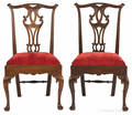 Pair of George II mahogany dining chairs