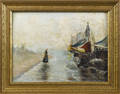 Dutch oil on board coastal scene