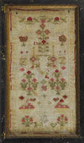 Three silk on linen samplers