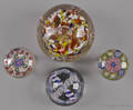 Two antique millefiori paperweight door knobs