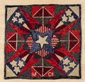 Patriotic hooked rug with star design