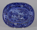 Blue Staffordshire platter 19th c