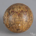 Connecticut paper litho over wood hemispheric teaching globe