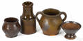 Four pieces of American redware 19th c