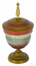 Mahantongo Valley Pennsylvania turned and painted poplar saffron cup 19th c