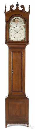 Berks County Pennsylvania Federal mahogany tall case clock early 19th c