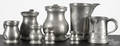 Eight English pewter measures