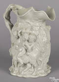 Salt glaze stoneware pitcher 19th c