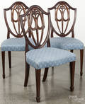 Set of eight Hepplewhite style mahogany dining chairs