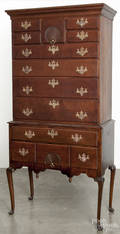 New England cherry Queen Anne high chest