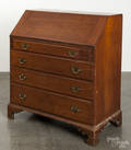 New England Chippendale cherry slant front desk