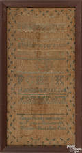 Pennsylvania silk on linen sampler dated