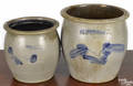 Two Williamsport Pennsylvania stoneware crocks 19th c