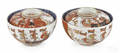 Pair of Black Ship Imari tea bowls and covers