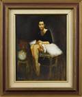 Oil on board portrait of a ballerina