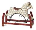 Carved and painted rocking horse