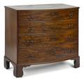 Philadelphia Chippendale mahogany bow front chest of drawers