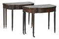 Two New York Sheraton mahogany card tables