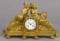 French gilt bronze figural mantel clock late 19th c