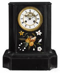 Black marble mantel clock late 19th c