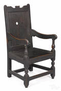 Southeastern Pennsylvania walnut and oak wainscot armchair ca 1720
