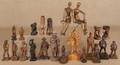 Twenty Continental carved wooden figures