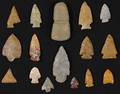 Large collection of Native American stone points and implements