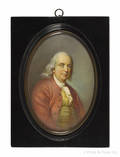 Miniature oil portrait of Benjamin Franklin