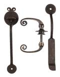 Samuel Yellin wrought iron thumb latch and bar